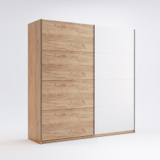 Шкаф-купе без зеркала 2,0*2,1 Асти / Asti Глянец Белый - Дуб Крафт MiroMark AS-20-WB