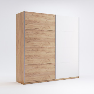 Шкаф-купе без зеркала 2,0*2,1 Асти / Asti Глянец Белый - Дуб Крафт MiroMark AS-20-WB
