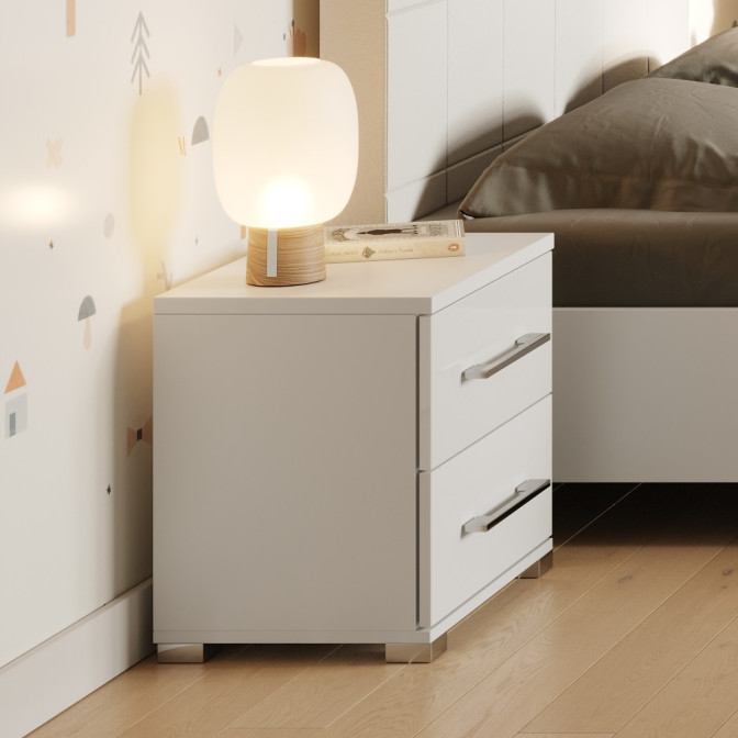 Тумба прикроватная 2Ящ Фемели Джуниор / Family Junior Глянец Белый MiroMark FM-152-WB