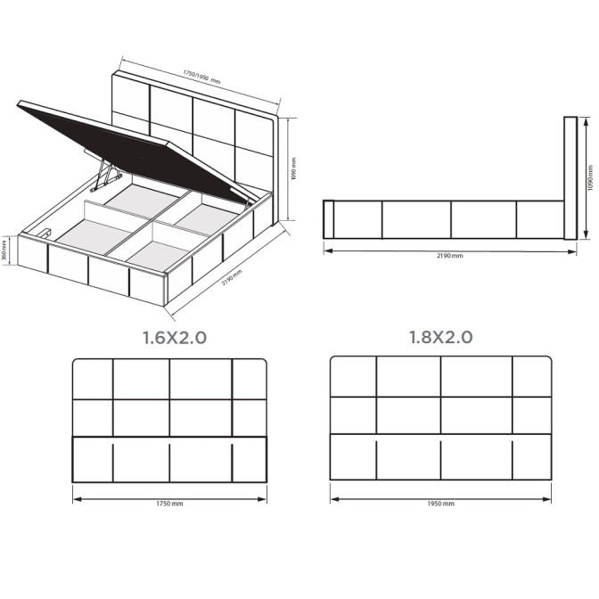 Кровать Мягкая обивка с подъёмным механизмом 1,6x2,0 Лилу / Lily MiroMark SF-46-LY