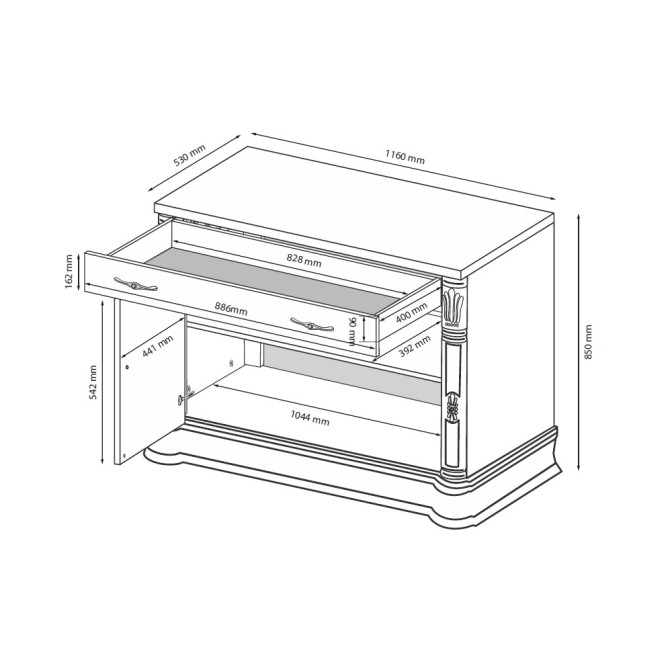 Комод 2Дв Чикаго / Chicago Радика Беж MiroMark CH-22-RB/WB