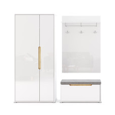 Комплект в прихожую 3 Стелла / Stella Глянец Белый MiroMark