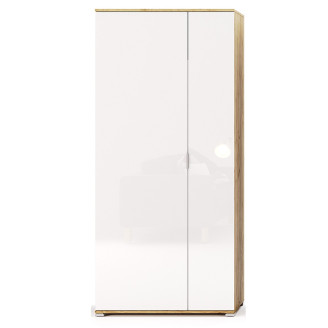 Шкаф 2Дв Асти / Asti Глянец Белый - Дуб Крафт MiroMark AS-122-WB