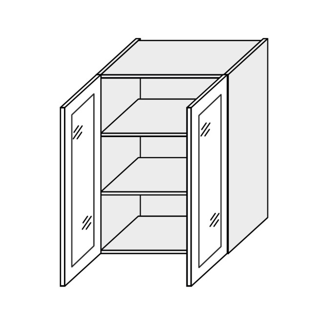 Кухонна секція Валенсія верхня 80В/720 2дв Вітрина VL-486W/9003 MiroMark
