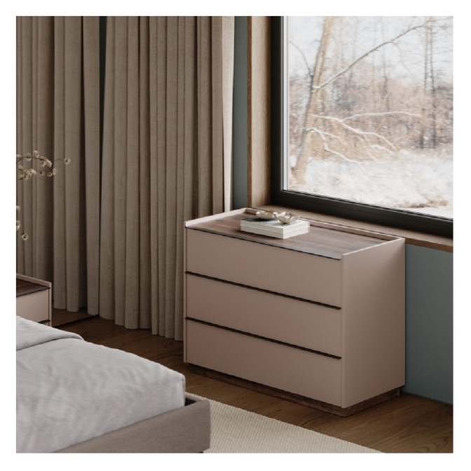 Комод 3Ящ Тоффі / Toffee Супермат Тоффі - Горіх Макадамія MiroMark TF-63-TF