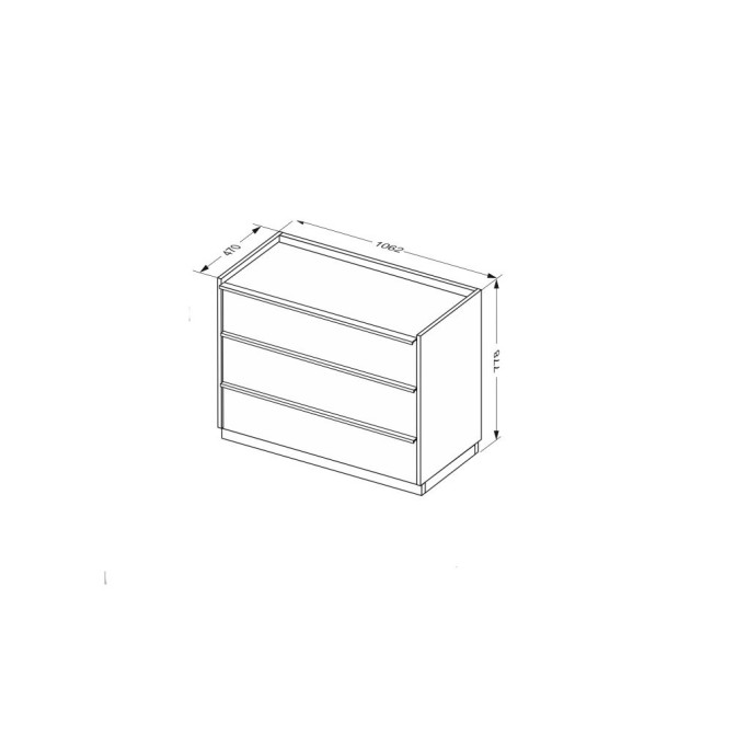Комод 3Ящ Тоффі / Toffee Супермат Тоффі - Горіх Макадамія MiroMark TF-63-TF