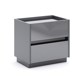 Тумба прикроватная 2Ящ Тео / Teo Мат Антрацит-Мат Графит MiroMark TO-52-AG