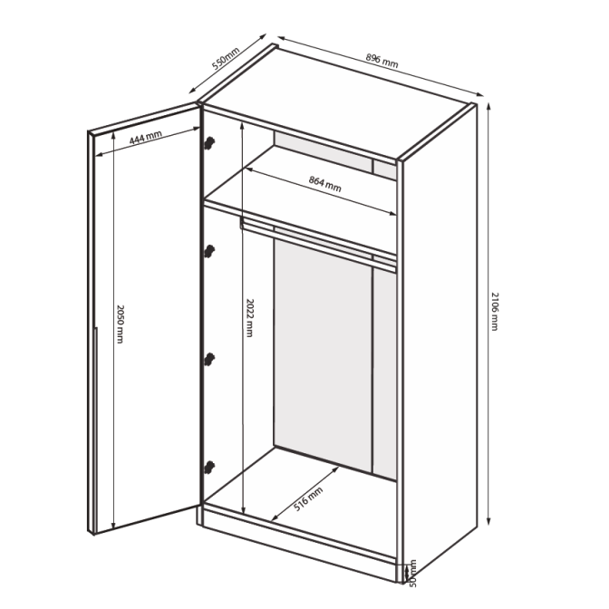 Шкаф Тео 2Дв MiroMark купить