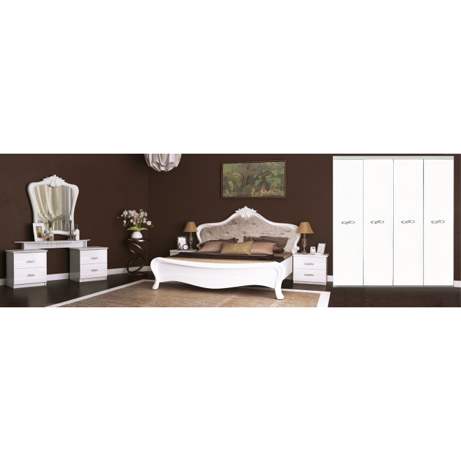 Комплект спальні Прованс 4Дв Шафа 4Дв Ліжко 1,6 Тумба 2Шх 2шт Комод 3Шх Дзеркало MiroMark купити