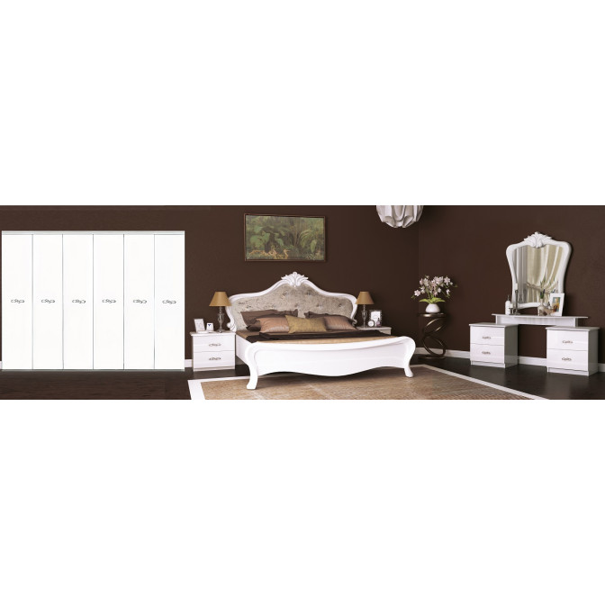 Комплект спальни Прованс 6Дв Шкаф 6Дв Кровать 1,6 Тумба 2Шх 2шт Комод 3Шх Зеркало MiroMark купить