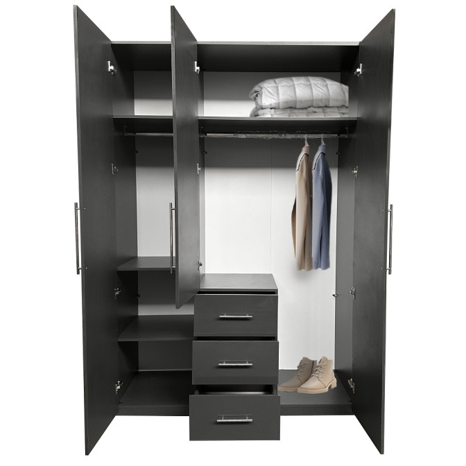 Шафа 3Дв 3Ящ Магнум / Magnum Глянець Антрацит MG-13-AN