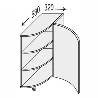 Кухонная секция Мери нижняя 30НЗР/820 1дв Радиусное окончание MR-032W/9003gl MiroMark Кухонная секция Мери нижняя 30НЗР/820 1дв Радиусное окончание MR-032W/9003gl MiroMark