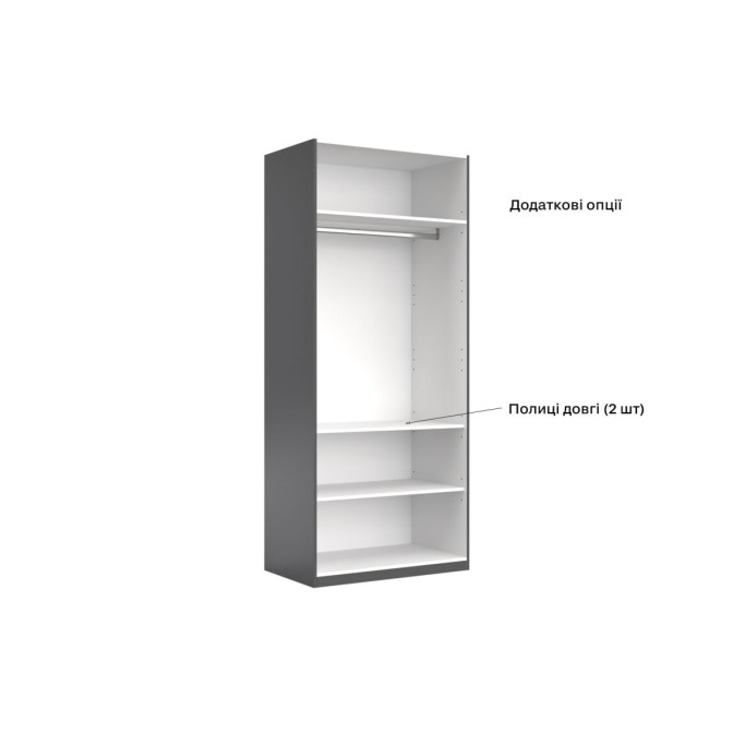 Шкаф 2Дв Дони / Doni Графит MiroMark DN-22-GT