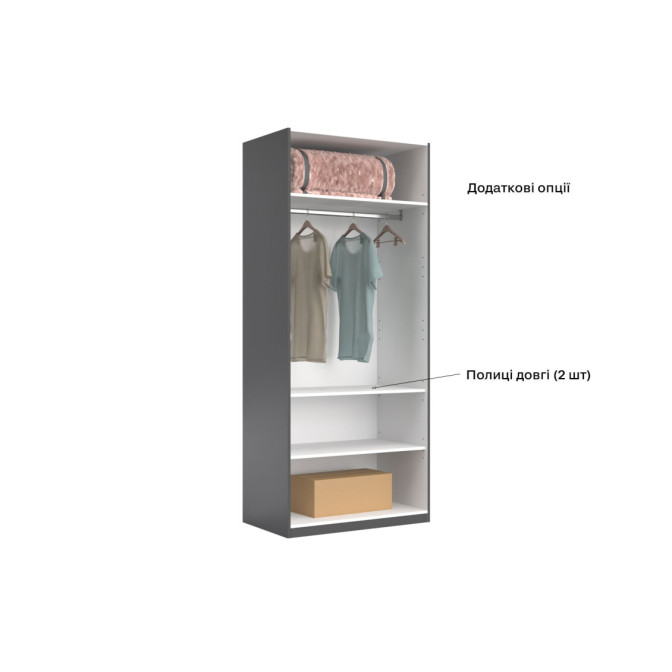 Шкаф 2Дв Дони / Doni Графит MiroMark DN-22-GT