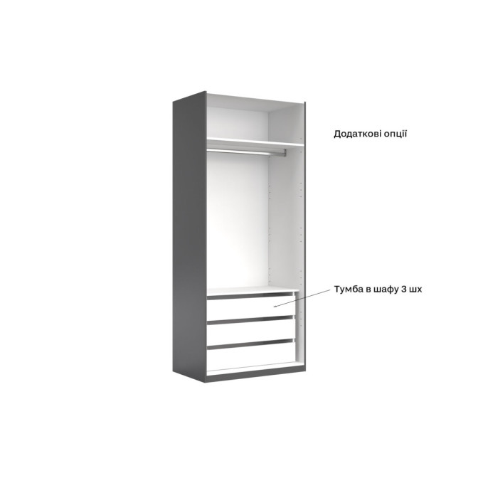 Шкаф 2Дв Дони / Doni Графит MiroMark DN-22-GT