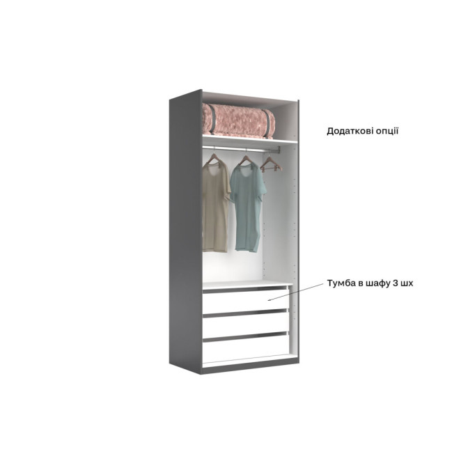Шкаф 2Дв Дони / Doni Графит MiroMark DN-22-GT