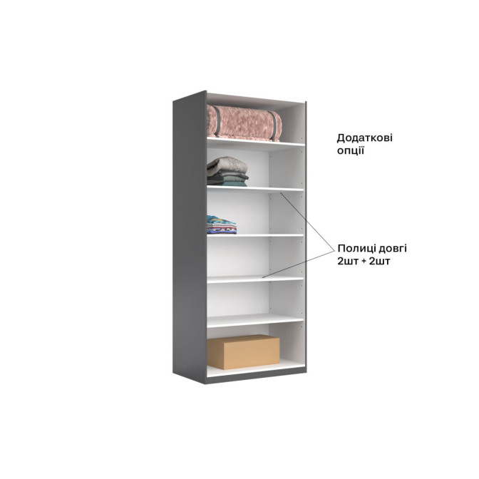 Шкаф 2Дв Дони / Doni Графит MiroMark DN-22-GT