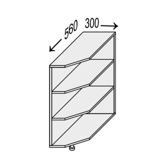 Кухонная секция Винтаж нижняя 30НЗК/820 Угловое окончание VN-031W MiroMark