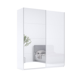 Шкаф-купе 1,5х2,4 с зеркалом Фемели / Family Глянец Белый MiroMark FM-84-WB