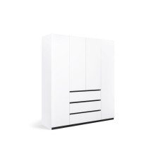 Шафа 4Дв 3Ящ Дуо / Duo Супермат Білий - Глянець Антрацит MiroMark DU-14-WM
