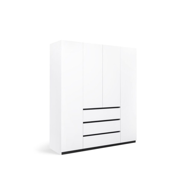 Шафа 4Дв 3Ящ Дуо / Duo Супермат Білий - Глянець Антрацит MiroMark DU-14-WM