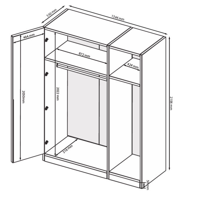 Шкаф Тео 3Дв MiroMark купить