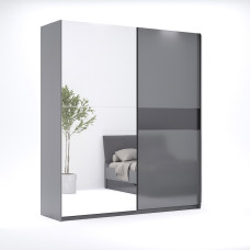 Шафа-купе з дзеркалом 1,5 х2, 1Тео / Teo Мат Антрацит-Мат Графіт MiroMark TO-15-AG