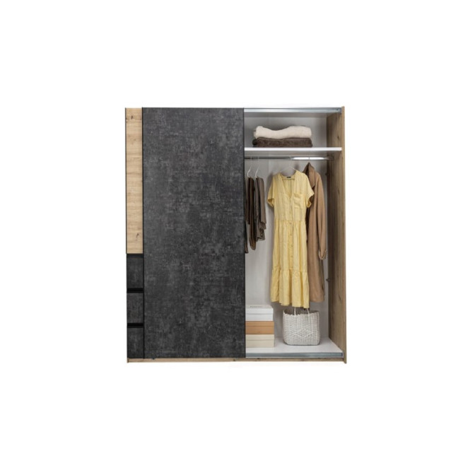 Шафа-купе 1.75м 2Дв Вільма / Wilma Бетон Темний - Дуб Артизан MiroMark WL-18-CD