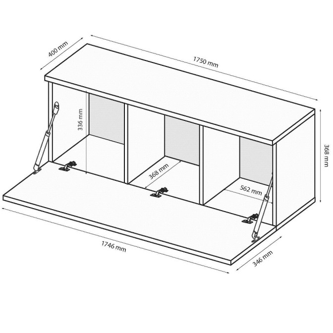 Секція BOX-44 TV 1,75 / Глянець Чорний MiroMark BX-44-BL
