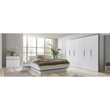 Комплект в спальню 6Дв Лука / Lucca Глянец Белый - Мат Антрацит MiroMark