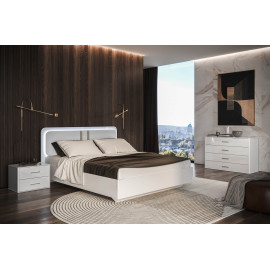 Комплект спальни Шкаф 6Дв Кровать 1,6 Тумба 2Ящ 2Шт Комод 4Ящ Зеркало Белладжио / Bellagio MiroMark BD-106-WB