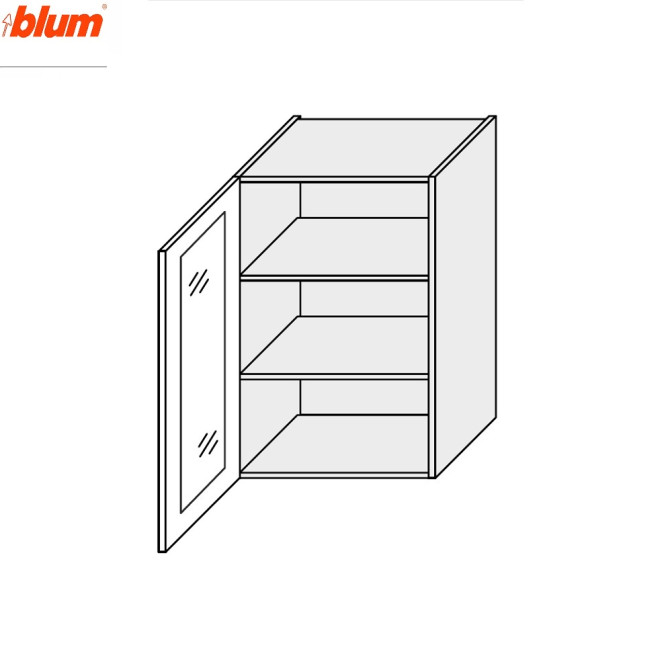 Кухонна секція Мері верхня 60В/900 1дв Вітрина Pro Blum MR-569W/9003gl MiroMark