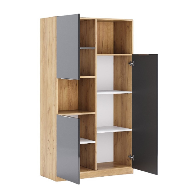 Комплект в Дитячу спальню Місяць Джуніор / Luna Junior Дуб Крафт - Мат Лава Комод 4Ящ, Стіл 1Дв 1Ящ, Ліжко, Пенал 3Дв, Тумба 2Ящ MiroMark