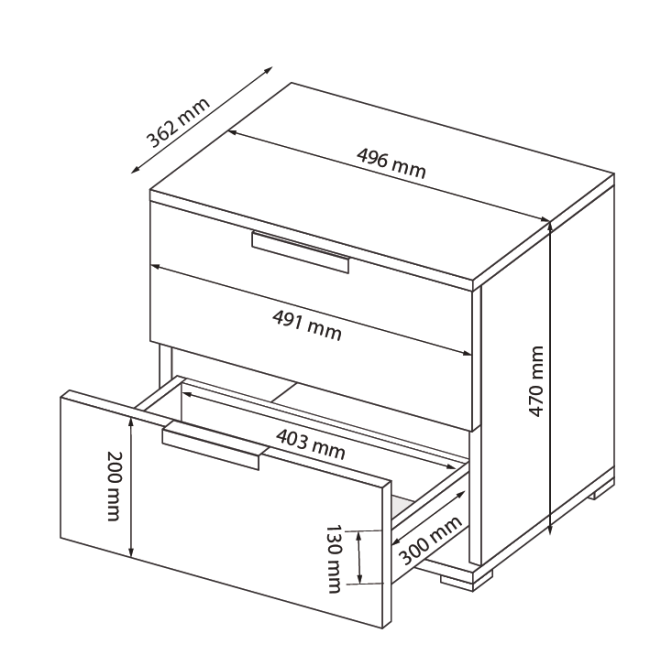 Тумба ліжка Асті Джуніор 2Шх MiroMark купити
