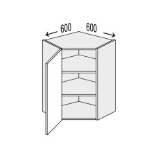 Кухонная секция Лео верхняя угол В 45° 600х600/720 1дв LE-495W/06 MiroMark