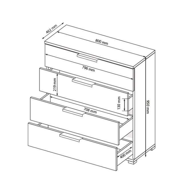 Комод Місяць Джуніор 4Шх MiroMark купити