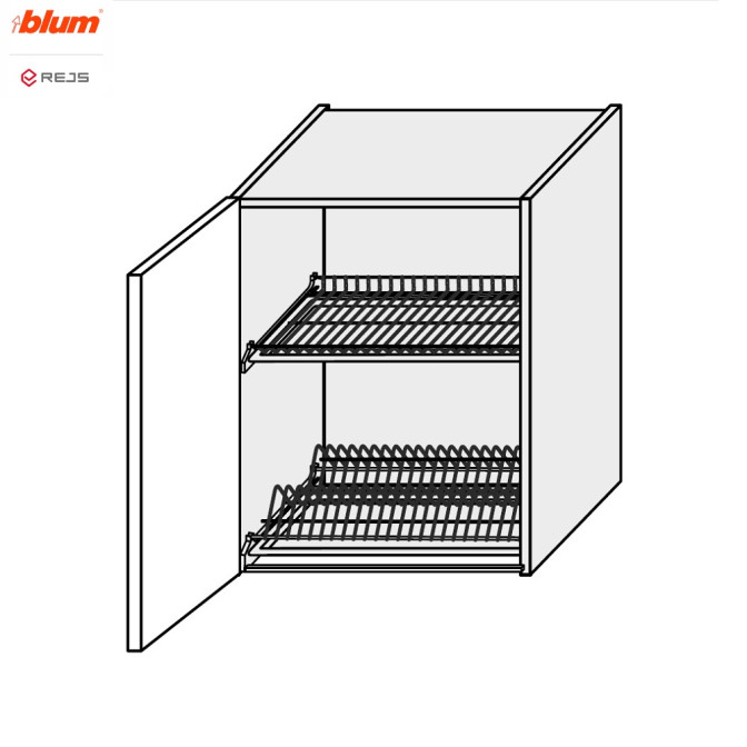 Кухонна секція Валенсія верхня 60ВС/720 1дв Сушка Pro Blum  +  Rejs VL-479W/9003