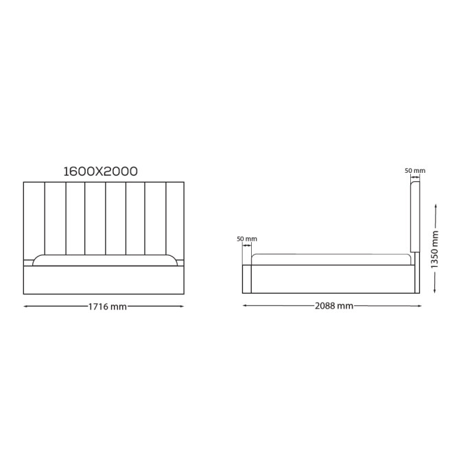Кровать Мягкая обивка с подъёмным механизмом 1,6x2,0 Диана / Diana MiroMark SF-46-DA