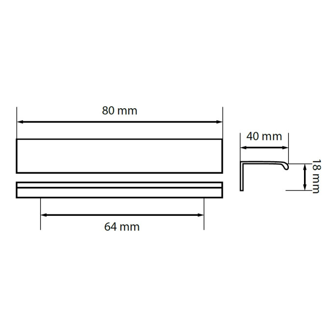 Ручка алюминиевая округленная СС-64мм Мат Золотой HL-28-GL MiroMark