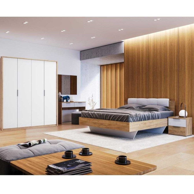 Модульная спальня Асти / Asti Глянец Белый - Дуб Крафт MiroMark