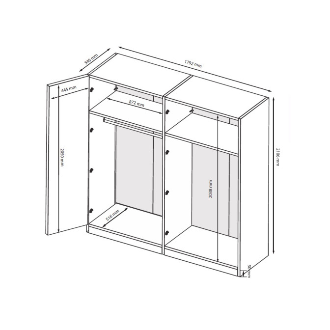 Шкаф 4Дв Лори / Lory Глянец Кашемир MiroMark LR-24-GC