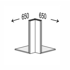 Кухонная секция Винтаж верхняя Угол 90° 650х650/360 Антресоль Обманка VN-291W/9003 MiroMark