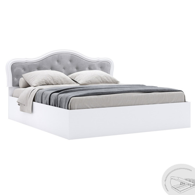 Кровать с подъемным механизмом 1,8х2,0 Луиза / Luiza Глянец Белый MiroMark LZ-48-WB