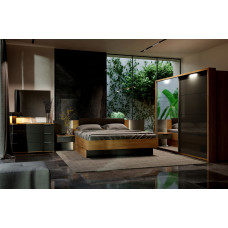 Модульная спальня Луна / Luna Дуб Крафт – Мат Лава MiroMark