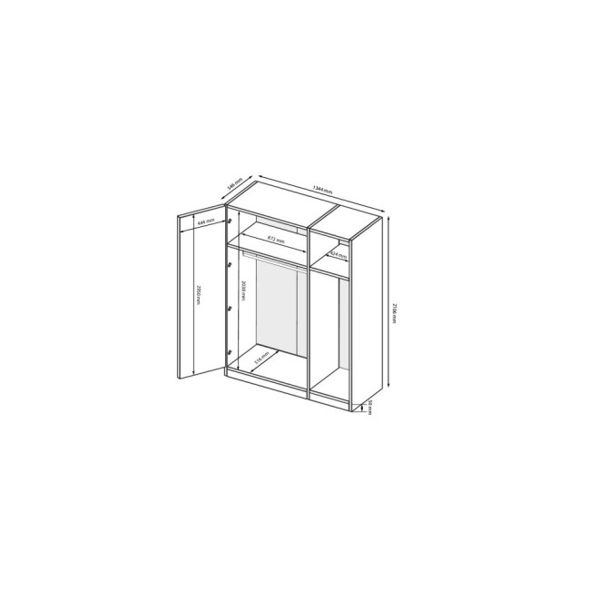 Шкаф 3Дв без зеркала Мила / Mila Глянец Белый MiroMark MA-23-WB
