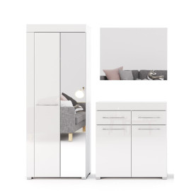 Комплект в прихожую 3 Аманда / Amanda Глянец Белый MiroMark