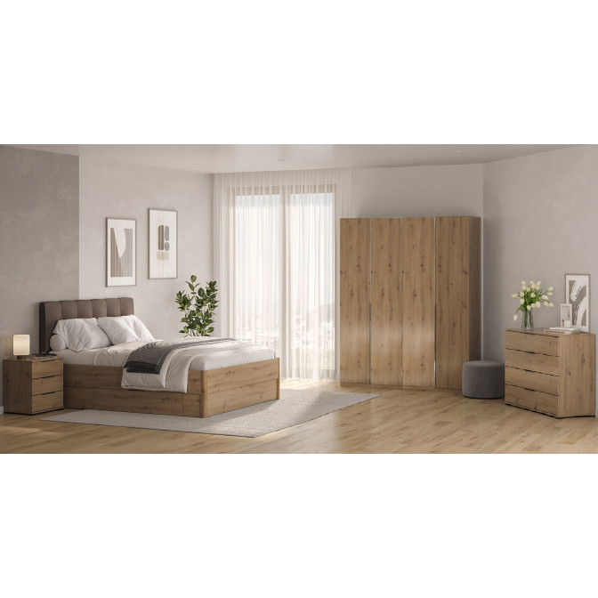 Комплект в спальню 4Дв Тедди / Teddy Дуб Артизан MiroMark