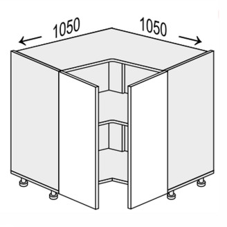 Кухонна секція Лео нижня Кут Н 90° 1050х1050/820 2дв LE-094W/06 MiroMark