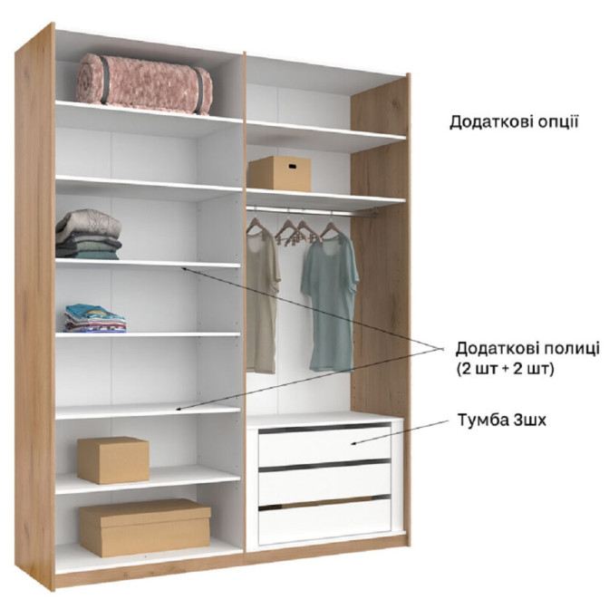 Шкаф-купе с зеркалом 2,0х2,4 Меги / Megy Глянец Шиншила Серая MiroMark MG-20-GG