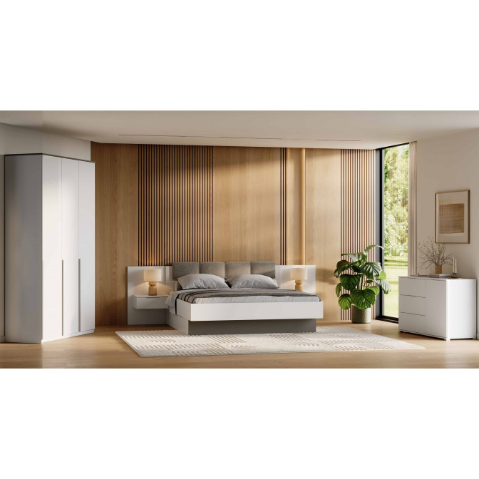 Комплект в спальню 3Дв Бартон / Barton Супер Мат Белый MiroMark 